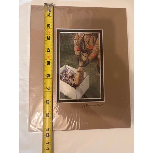 James Reed "WE HAVE AN ALL CLEAR" Art Print Signed - Firefighter and Cat - Picture 6 of 7